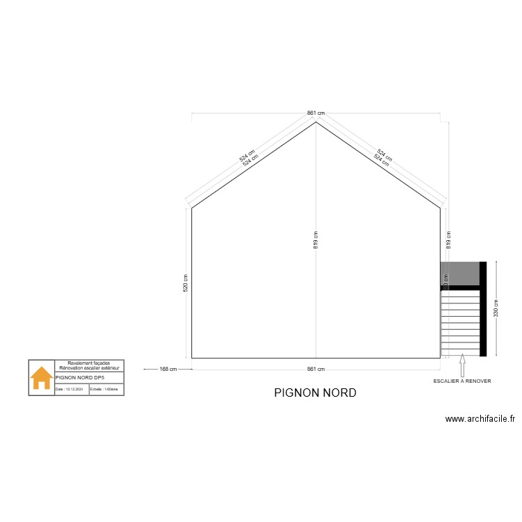 PIGNON NORD. Plan de 0 pièce et 0 m2