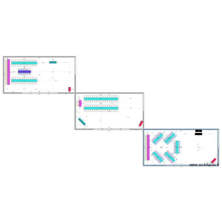 Plan de table. Plan de 3 pièces et 600 m2