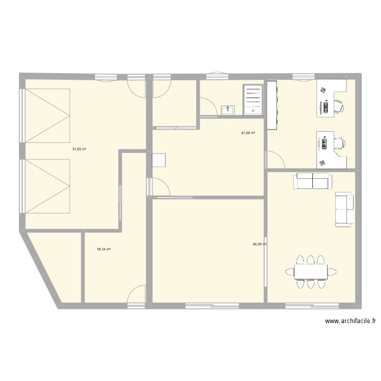 PLAN MAISON. Plan de 4 pièces et 138 m2