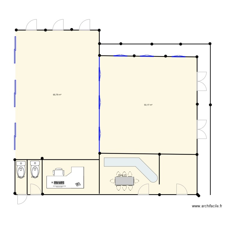 bapoulo. Plan de 5 pièces et 152 m2