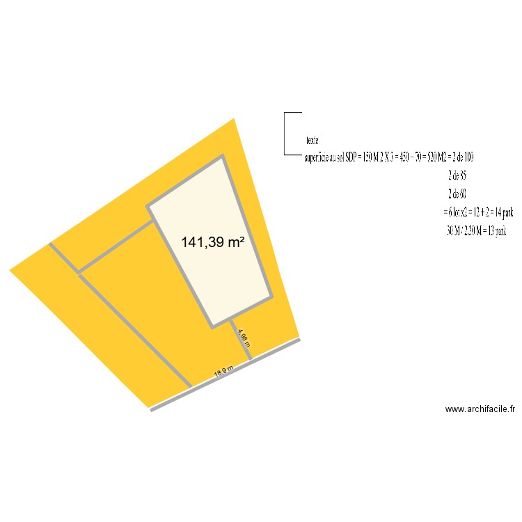 IMMEUBLE le 10 mars quater quater. Plan de 1 pièce et 141 m2