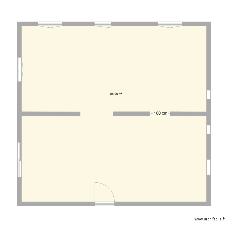 RDC DAMMARIE. Plan de 1 pièce et 86 m2