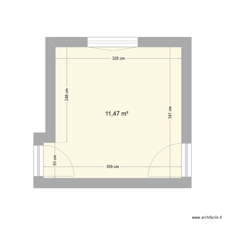 Cuisine. Plan de 1 pièce et 11 m2