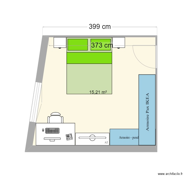 ap 4chambre. Plan de 1 pièce et 15 m2