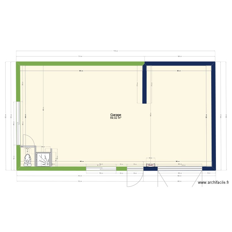 garage carnoules. Plan de 1 pièce et 59 m2