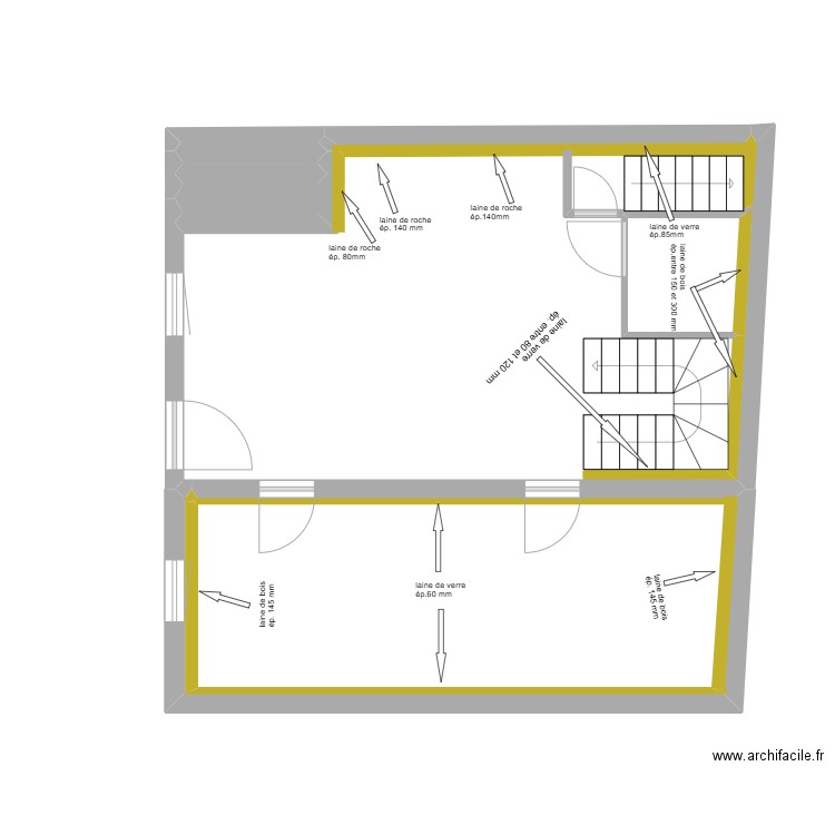 SCHMITT - RDCH - isolation. Plan de 12 pièces et 124 m2