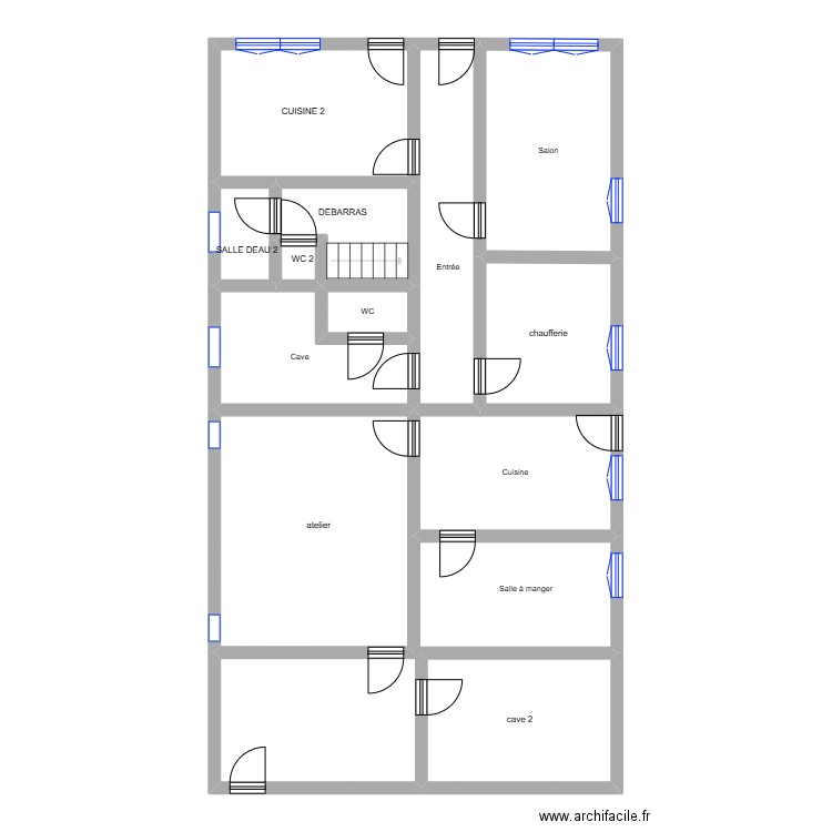 HABBER LULLIN RDC. Plan de 13 pièces et 132 m2