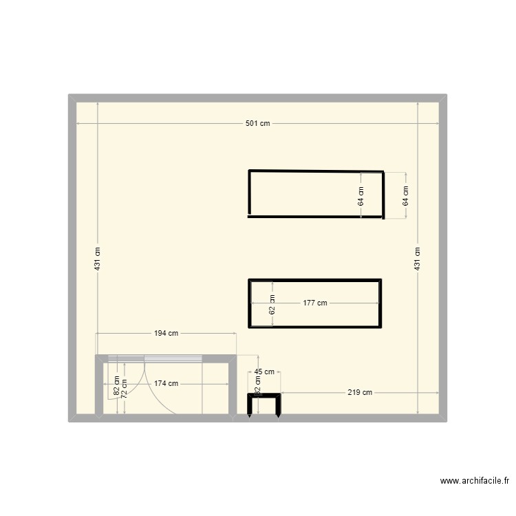 hsbc. Plan de 4 pièces et 22 m2