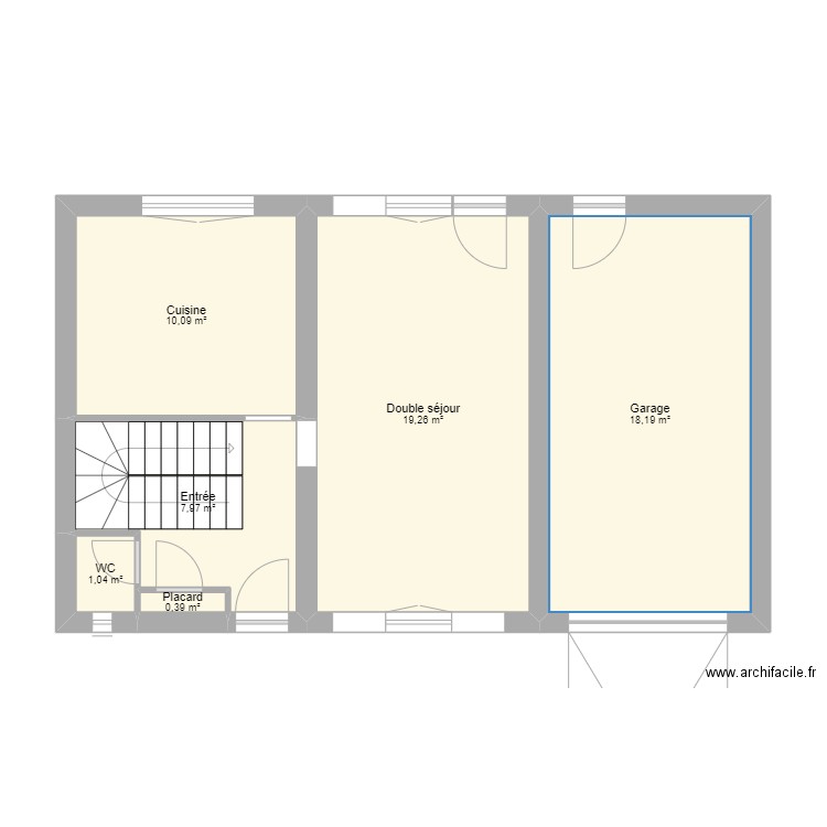 Maison Echirolles 2024 v2. Plan de 6 pièces et 57 m2