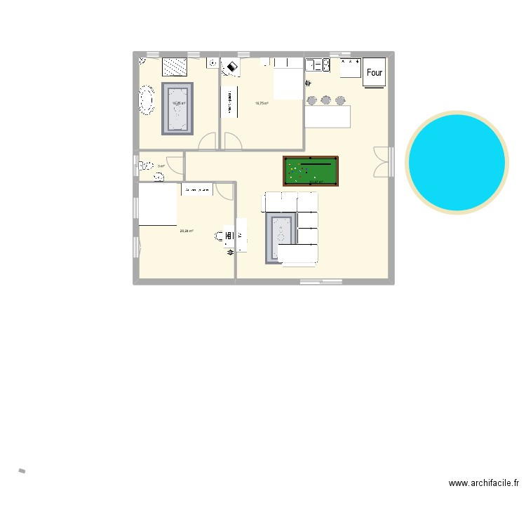 plan maison. Plan de 5 pièces et 120 m2