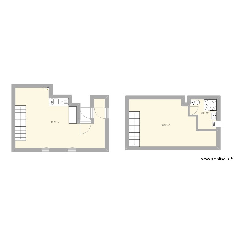 Appartement Chavagne Octobre 2024. Plan de 3 pièces et 46 m2