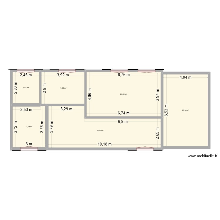 new01. Plan de 6 pièces et 114 m2