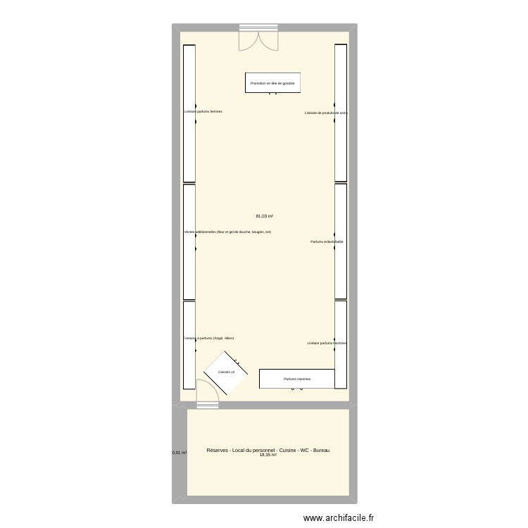 Plan Marionnaud. Plan de 3 pièces et 99 m2