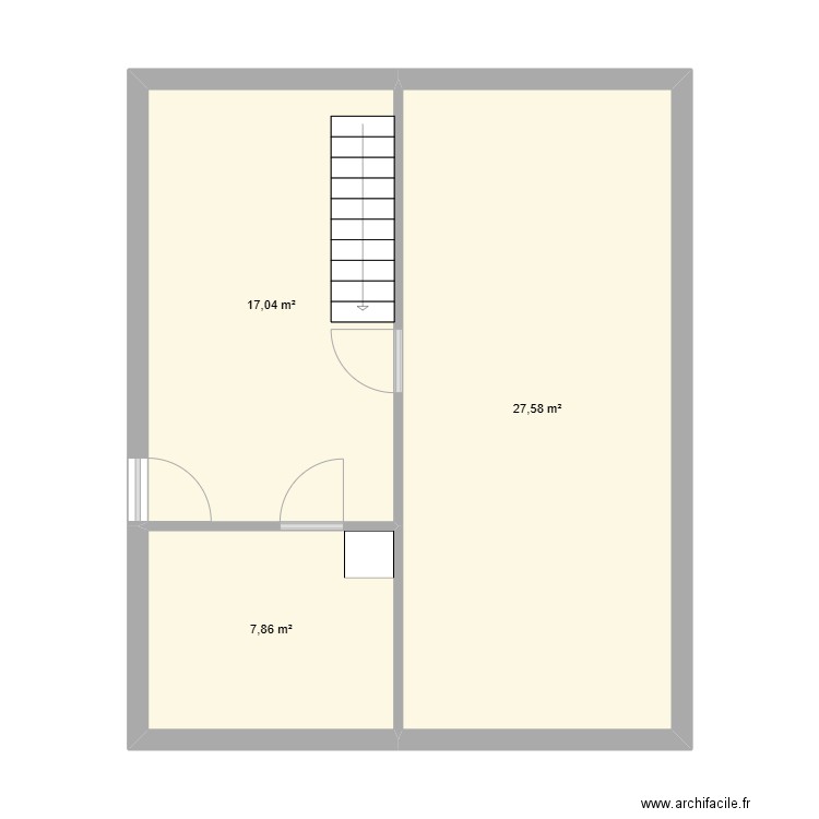 Plan sous sol. Plan de 3 pièces et 52 m2