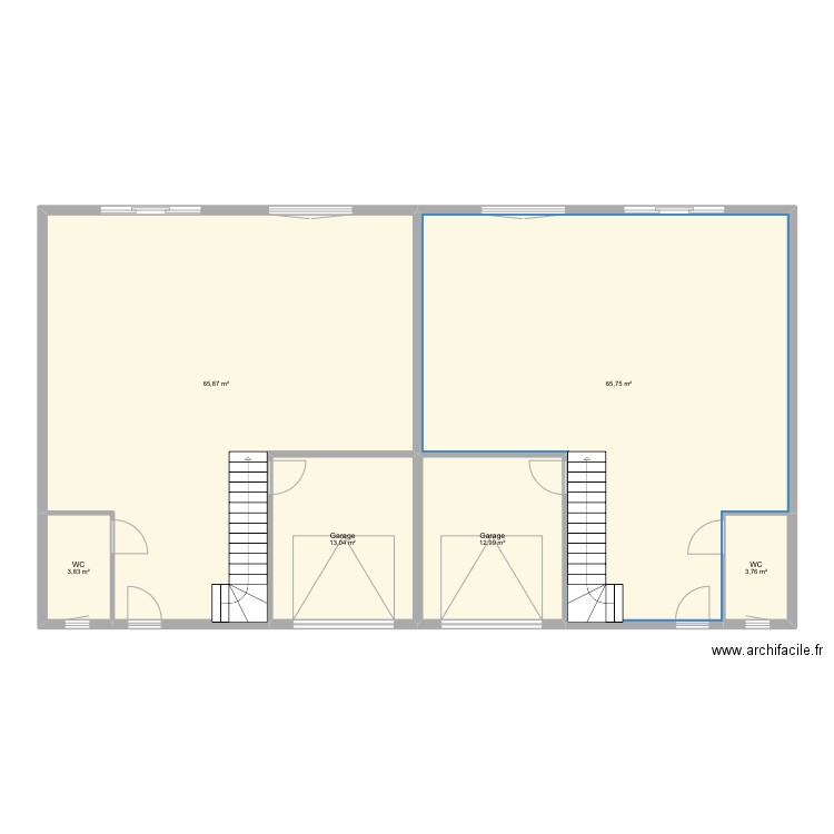 Ali. Plan de 6 pièces et 165 m2