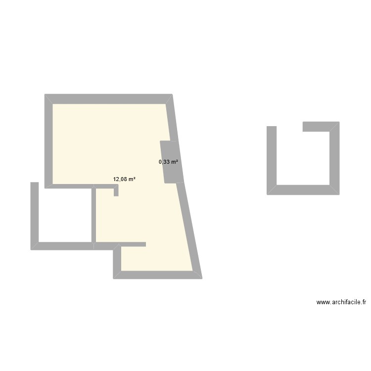 fonciere gevaudand. Plan de 2 pièces et 12 m2