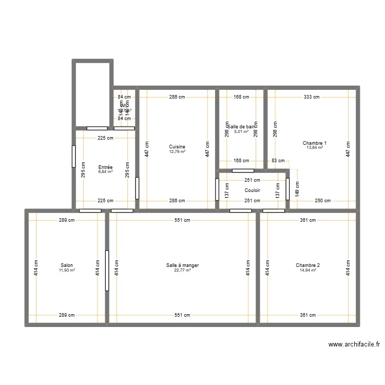 Bischoff. Plan de 10 pièces et 95 m2