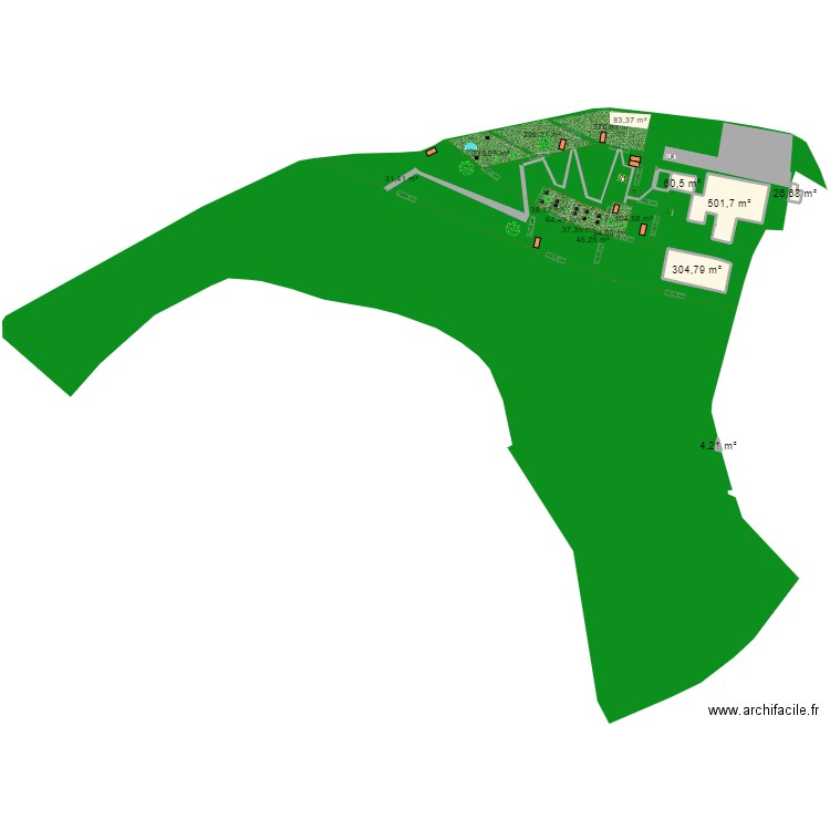 MINI FERME. Plan de 5 pièces et 898 m2