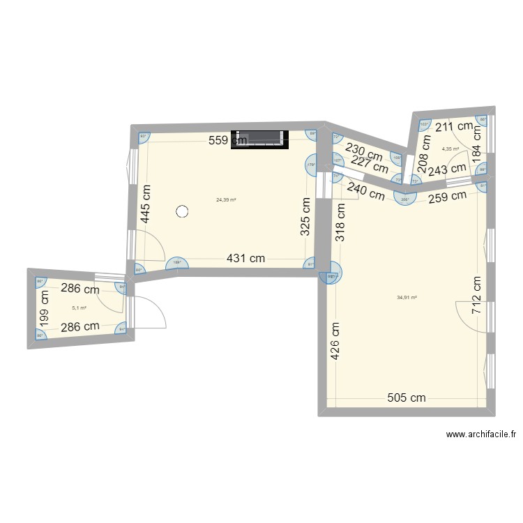 MAISON RU SAINT AUBIN étage. Plan de 5 pièces et 71 m2