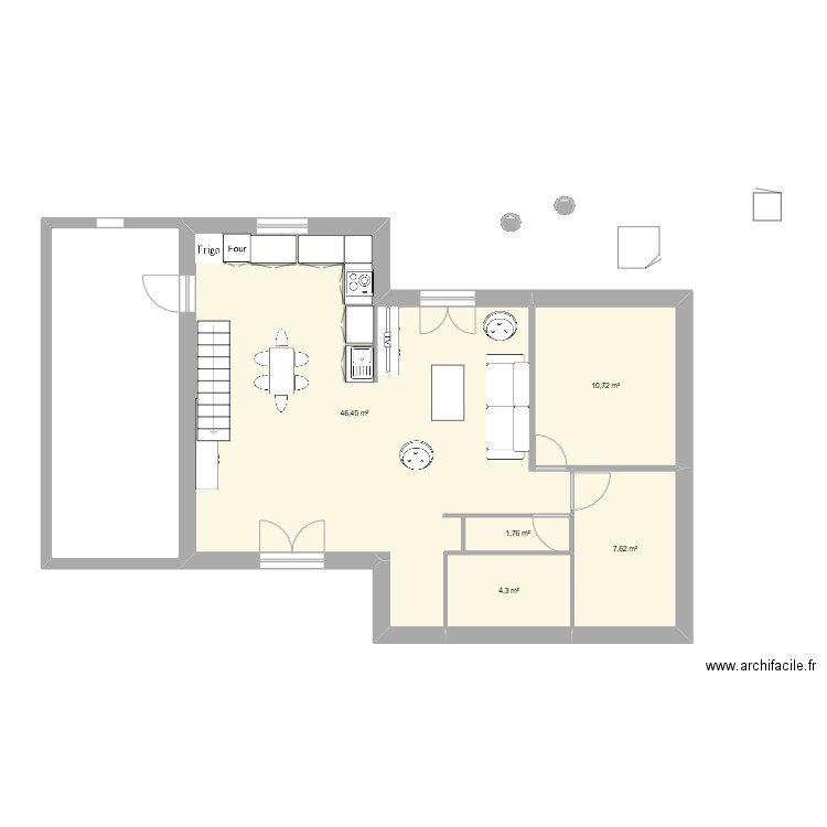 sabrina plan modifie et meublé TER. Plan de 5 pièces et 71 m2