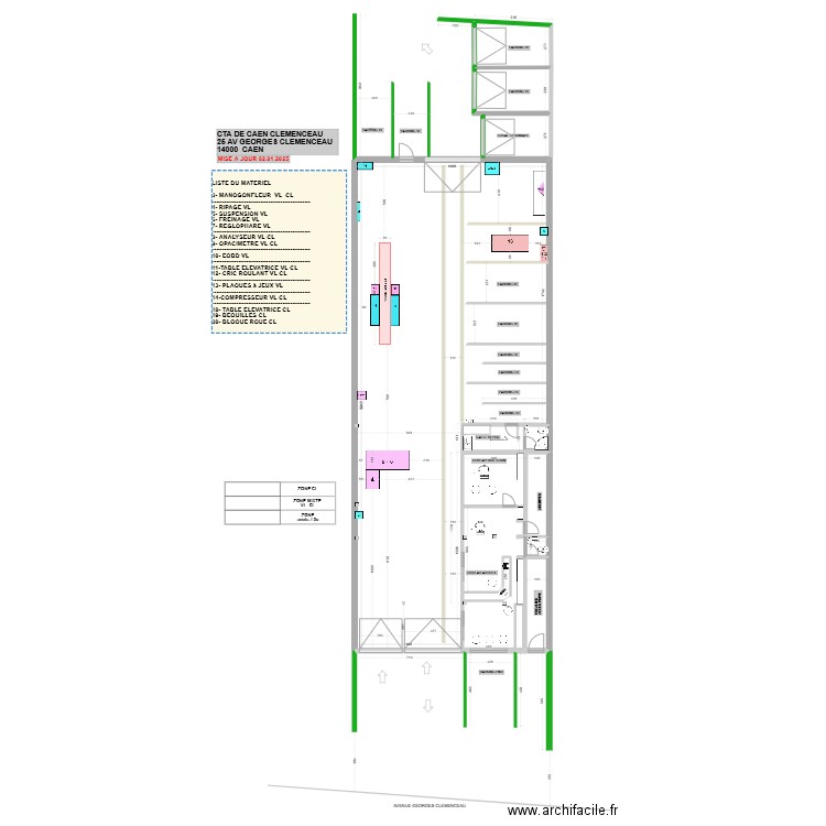 Plan de CTA DE CAEN CLEMENCEAU Zone CL- Le3. Plan de 4 pièces et 355 m2