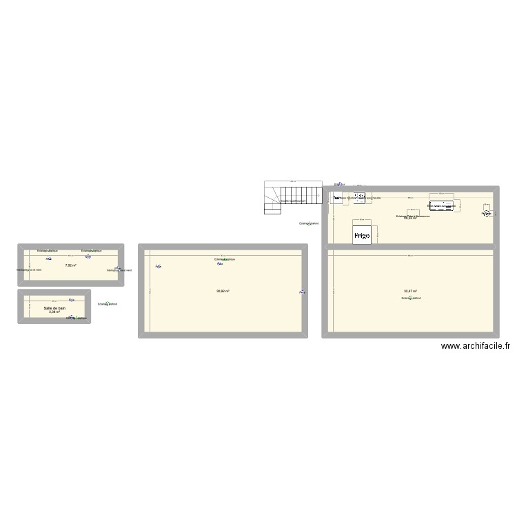 tentative plan électoral. Plan de 5 pièces et 94 m2