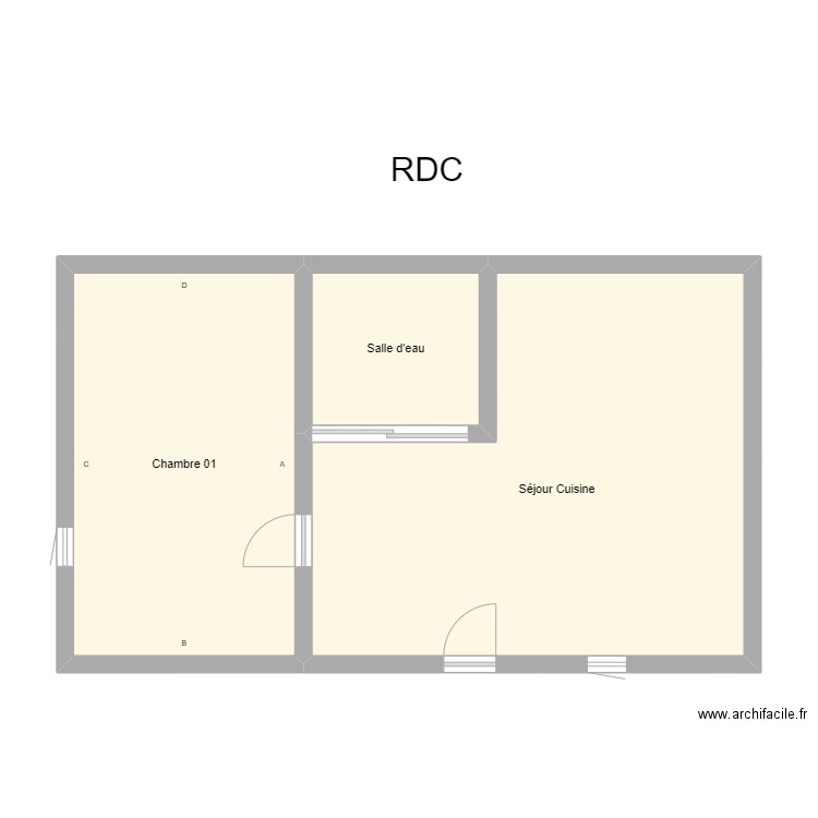 350601978. Plan de 3 pièces et 58 m2