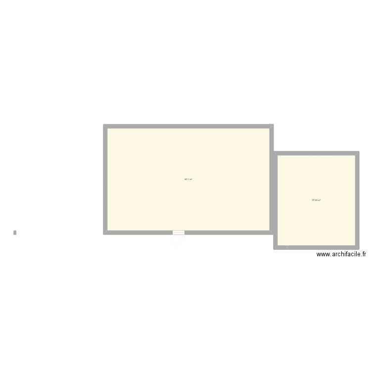 maison. Plan de 2 pièces et 124 m2