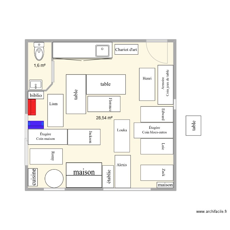 Les débrouillards- plan dodo. Plan de 2 pièces et 30 m2