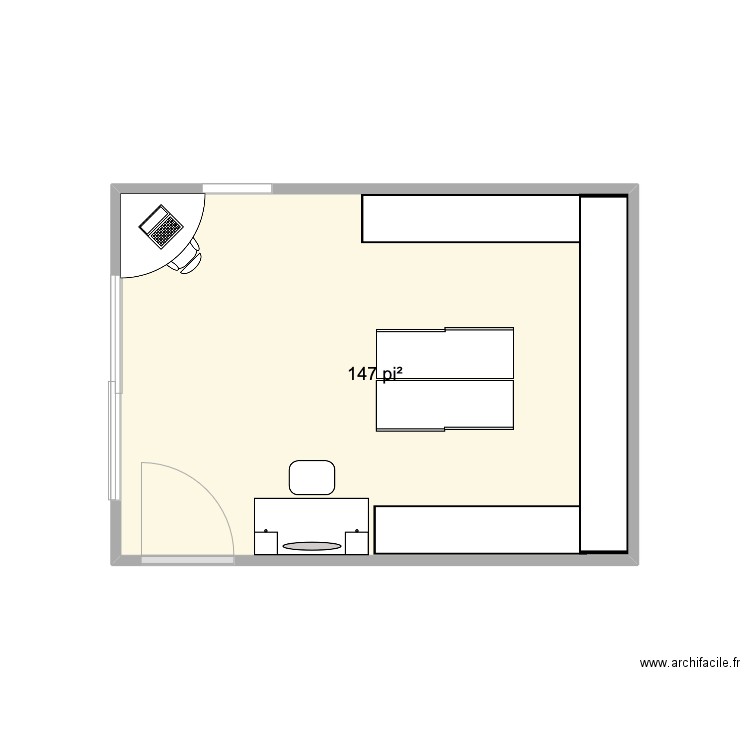 Walkin. Plan de 1 pièce et 14 m2