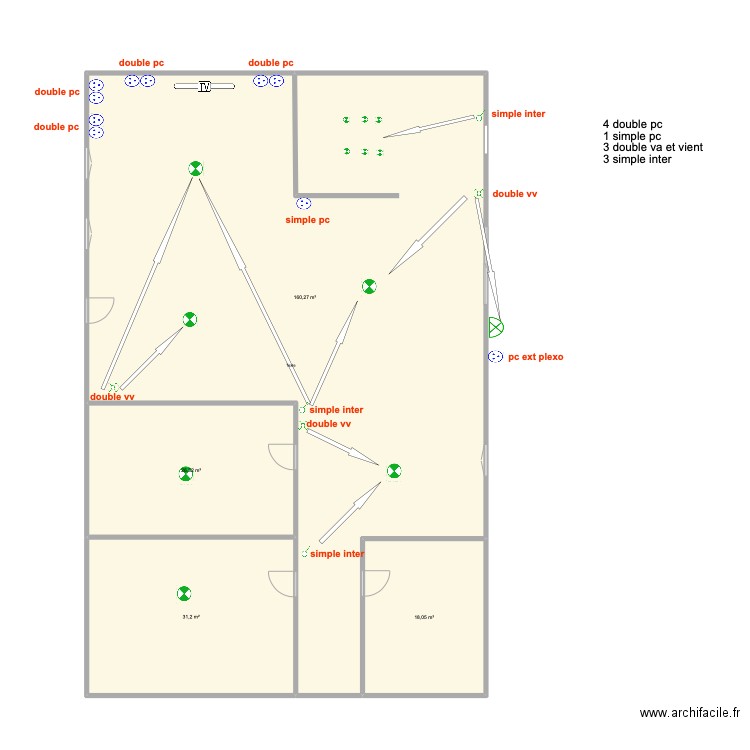 Hersin fouquart. Plan de 4 pièces et 236 m2