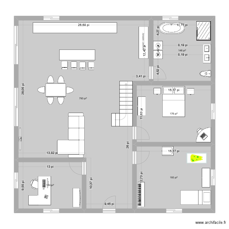 Maison Lp et Steph. Plan de 5 pièces et 133 m2