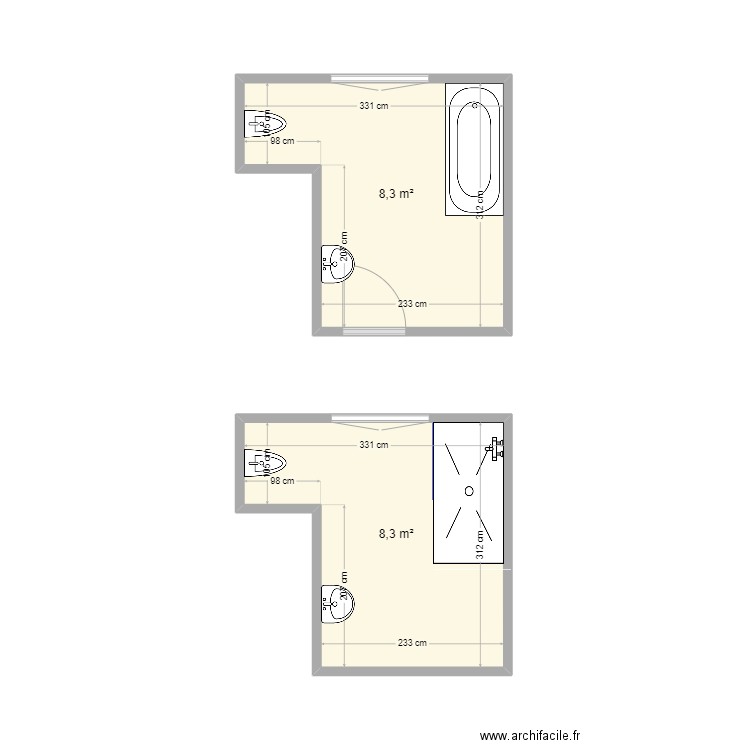 CHARPENTIER. Plan de 2 pièces et 17 m2