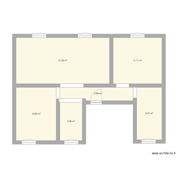 CamilleDem. Plan de 6 pièces et 58 m2