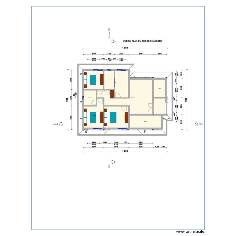 Eloi vue en plan. Plan de 10 pièces et 102 m2