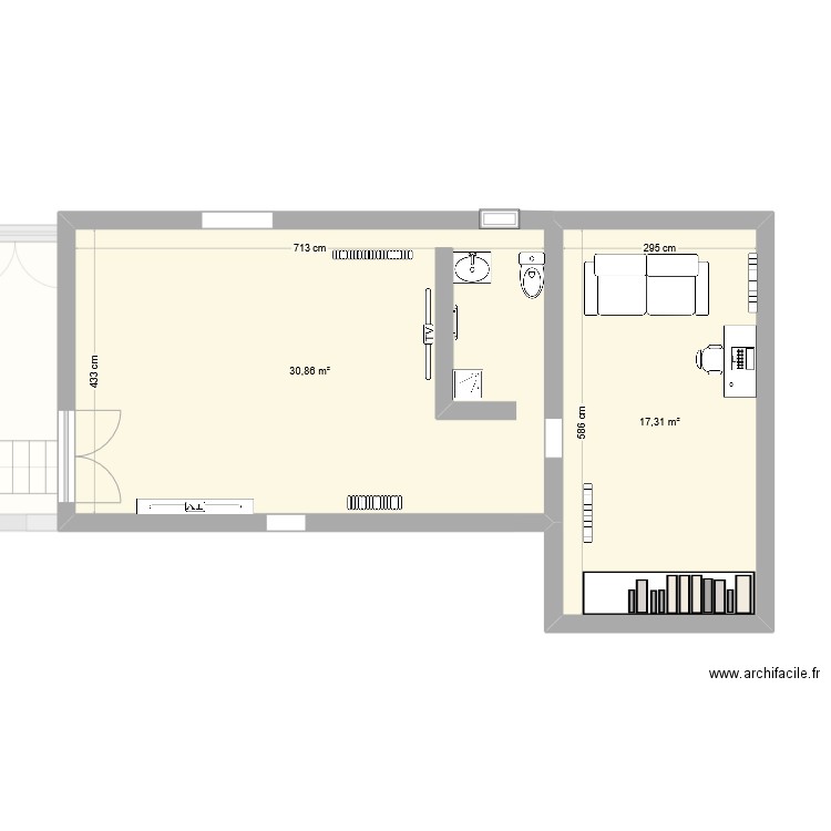 JPP HABITAION. Plan de 3 pièces et 117 m2