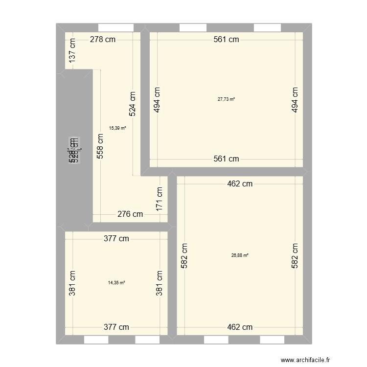 LA CAPELLE. Plan de 5 pièces et 88 m2