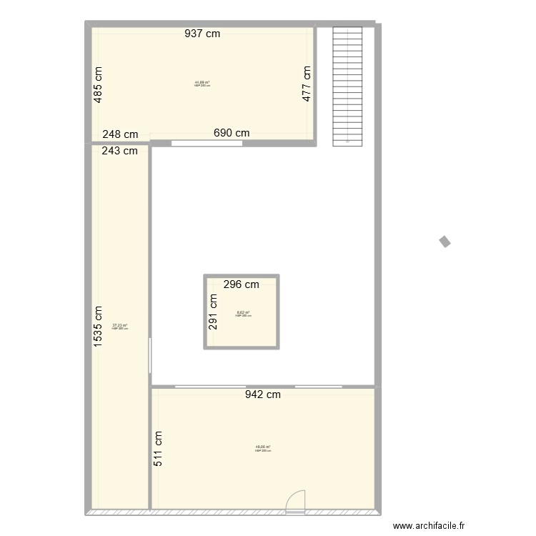 Loft . Plan de 4 pièces et 139 m2