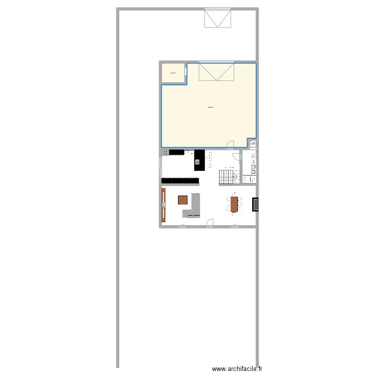 plan RDC projet 1. Plan de 3 pièces et 102 m2