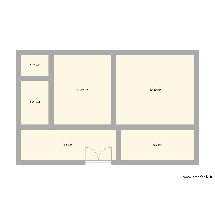 institut idéal. Plan de 6 pièces et 48 m2