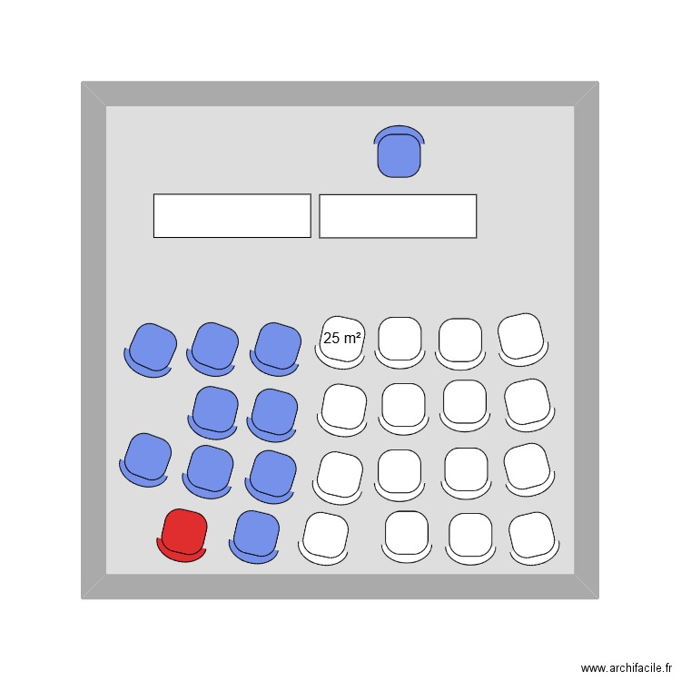 Réunion de service. Plan de 1 pièce et 25 m2