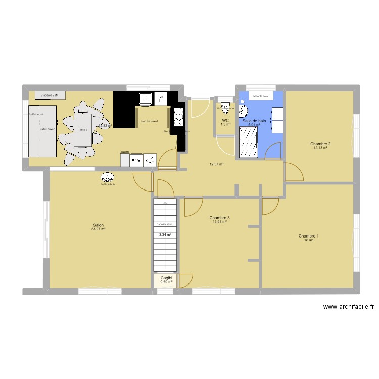 Plans finaux sans mobilier. Plan de 10 pièces et 114 m2