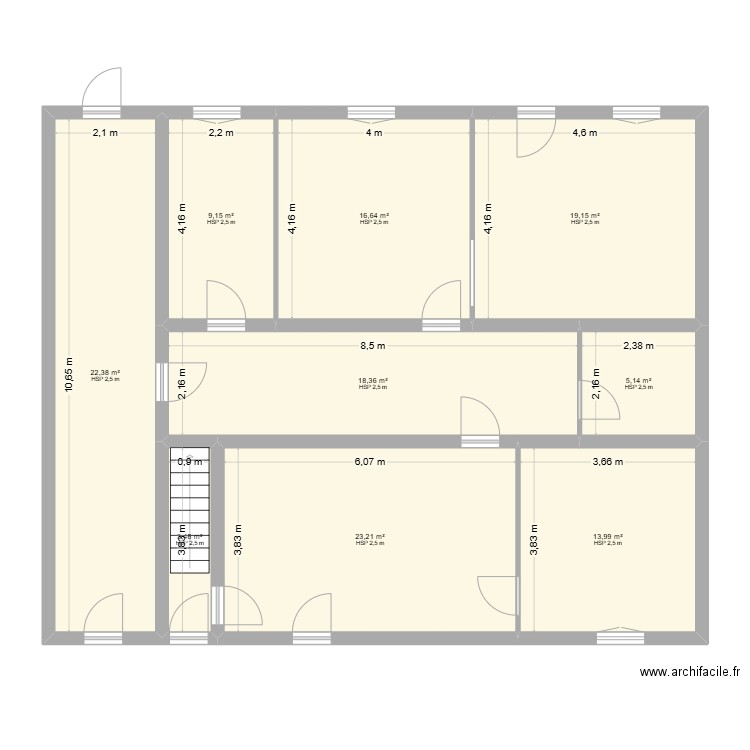 RDC LANIEL. Plan de 9 pièces et 131 m2