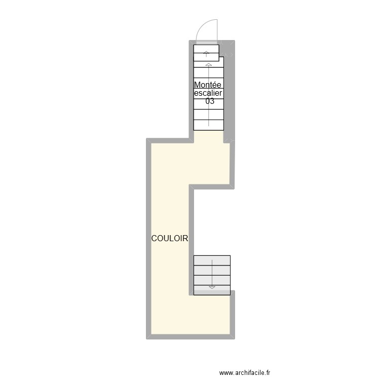 etage montfrin. Plan de 3 pièces et 8 m2