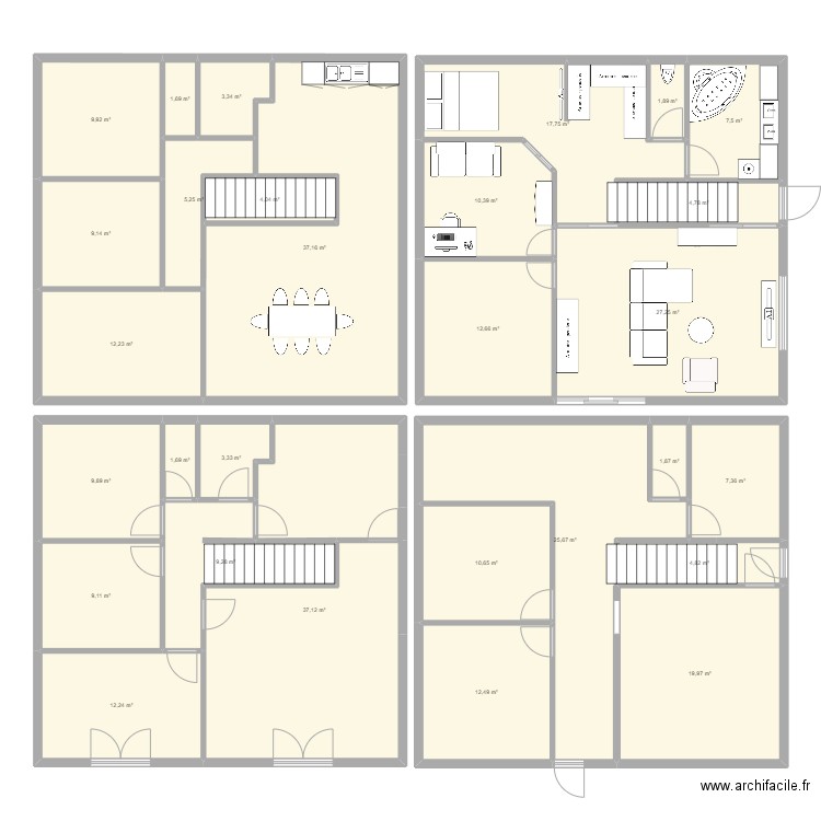 Bras-Creux. Plan de 29 pièces et 331 m2