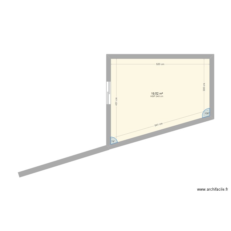 garage. Plan de 1 pièce et 20 m2