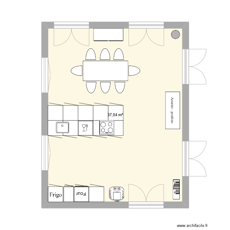 Rocquefort. Plan de 1 pièce et 37 m2