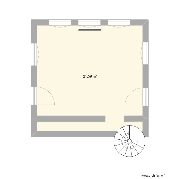 salle combspp. Plan de 1 pièce et 22 m2