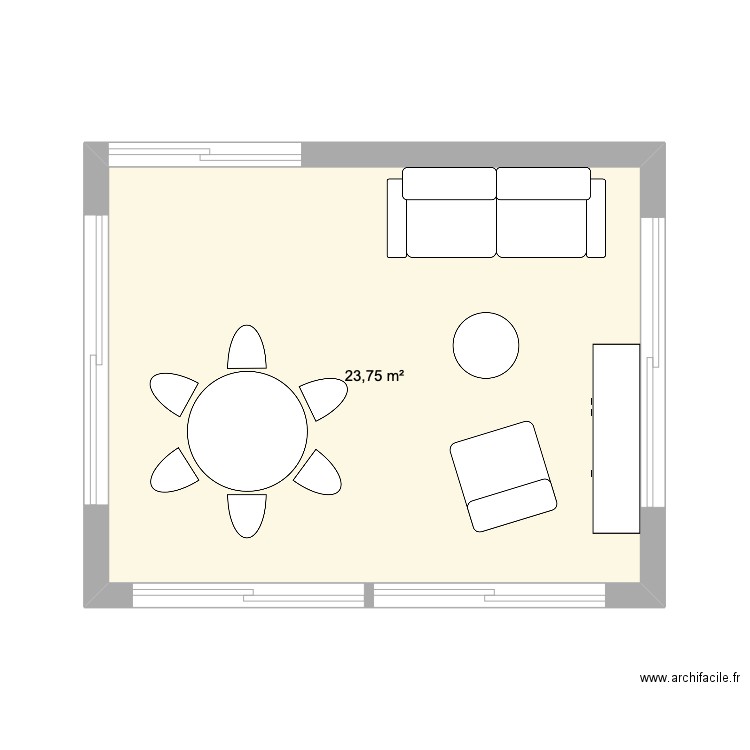 extension. Plan de 1 pièce et 24 m2