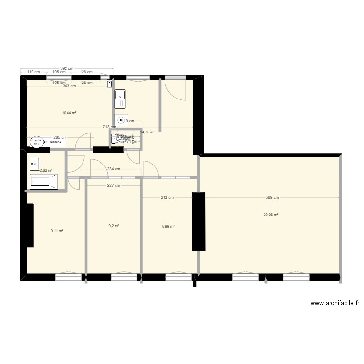 plan 2dbg ELECTRICITE. Plan de 8 pièces et 85 m2